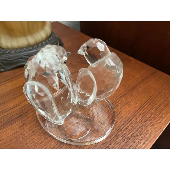 Shannon Crystal Godinger Faceted Love Birds Glass Figurine Sculpture 4" Tall - Picture 6 of 12